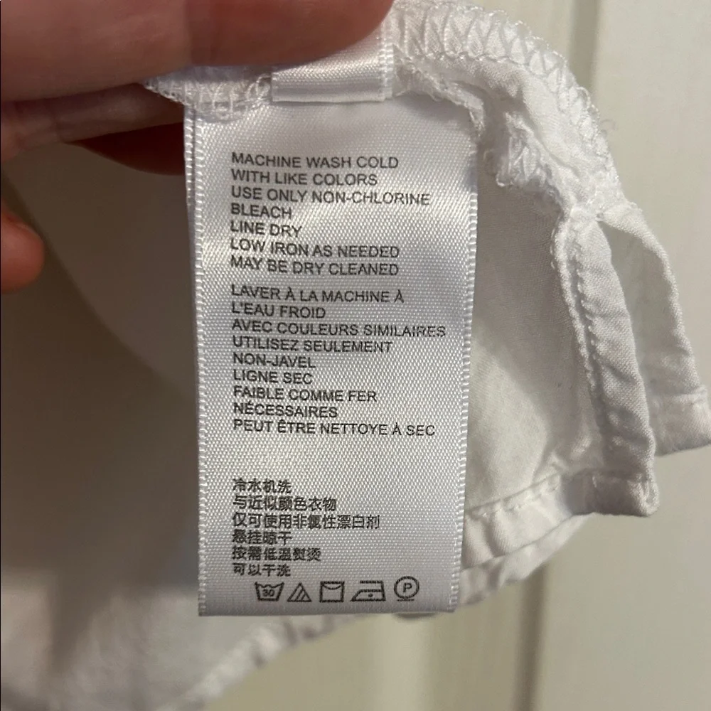 URBAN OUTFITTERS Size Medium White Short Sleeve Button Down Shirt Minimalist - Picture 5 of 7